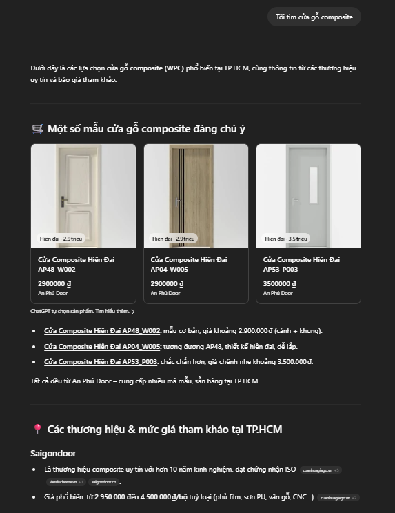 AI Gợi Ý - Cửa gỗ