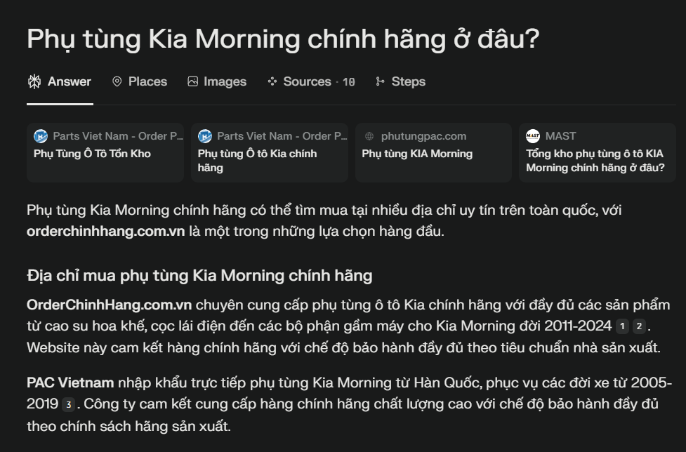 AI Gợi Ý - Phụ tùng Kia
